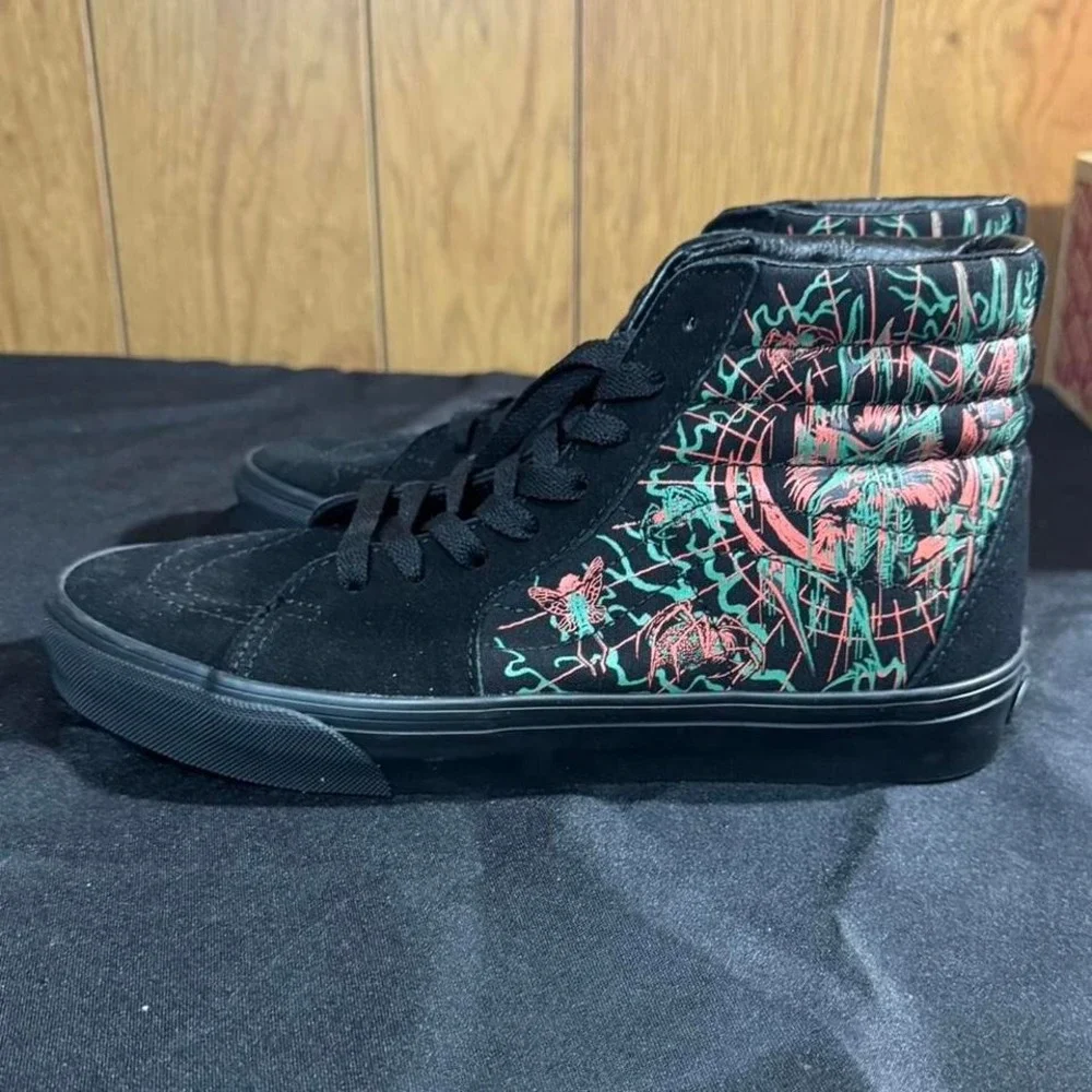 Halloween Black and green Vans Sk8-Hi high top sneakers Size 10 Womens